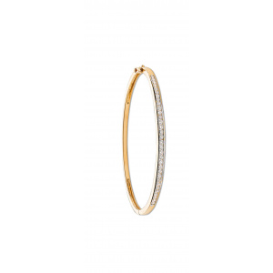 9ct Yellow Gold 1.00ct Channel Set Diamond Bangle